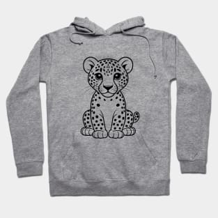 Cute Baby Jaguar Animal Outline Hoodie